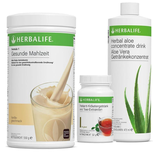 HERBALIFE - gesundes Frühstück - Shake+Tee+Aloe